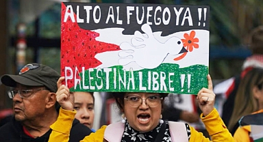 Protesta en México contra la guerra y el hambre en Gaza